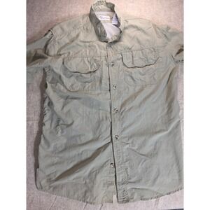 All American Fisherman Mens Medium Green Short Sleeve Fishing Shirt Mesh Vent